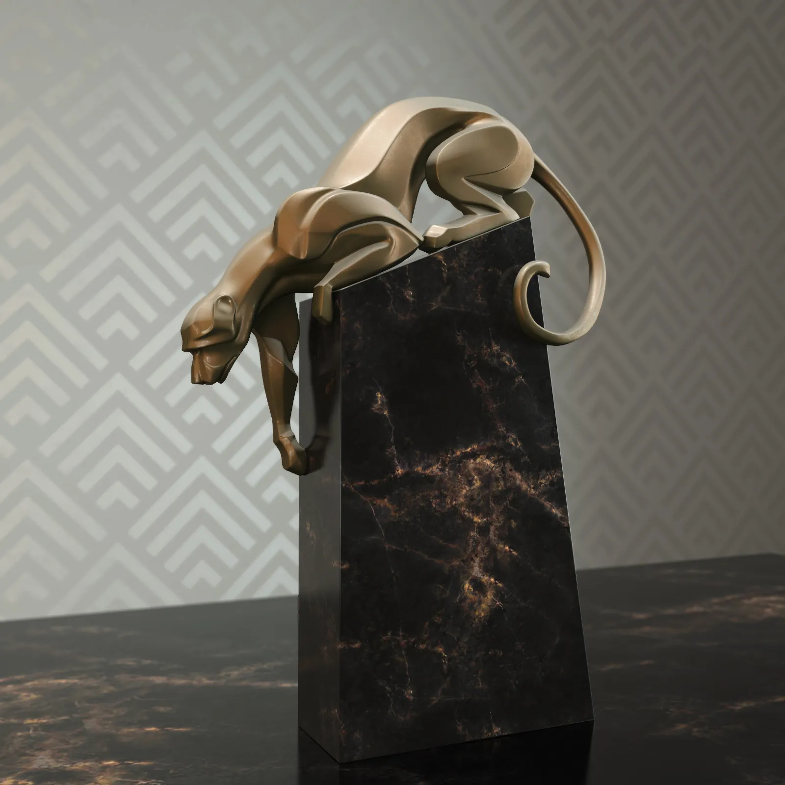 decoration – Sculpture jaguar 03 3ds Max