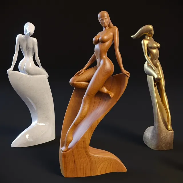 decoration – Sculpture of a naked woman Nymph 3ds Max