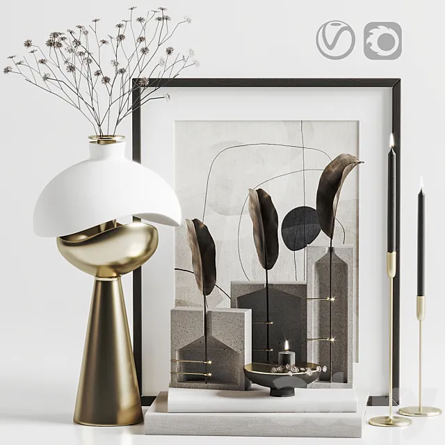 Decoration Set 004 Spring vase lamp Ghost collection 3DS Max Model