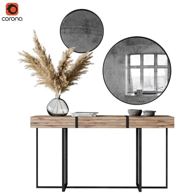 Decoration Set 03 pampas & Console 3dsMax Model