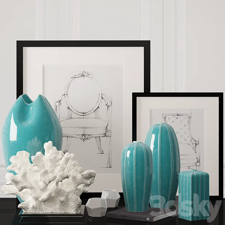 Decoration set 2 by Kelly Hoppen 3DS Max