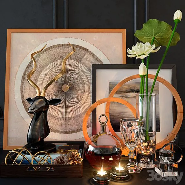 Decoration set 3 with wineglass 3dsMax Model