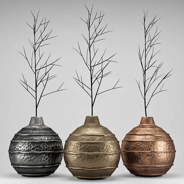 decoration – Set Meta vases 001 3ds Max