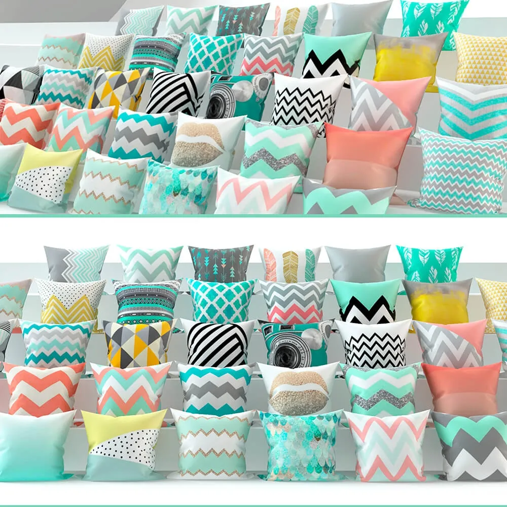 decoration – Set of 38 pieces of pillows 3ds Max