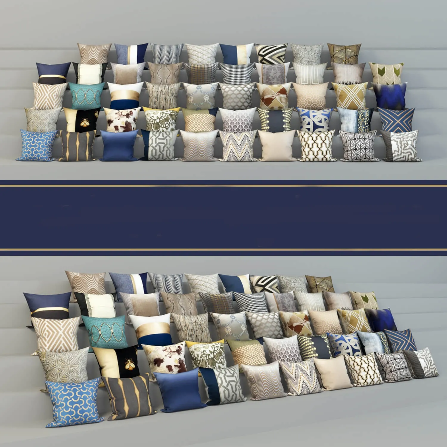 decoration – set of 48 pillows set of 48 semi 3ds Max