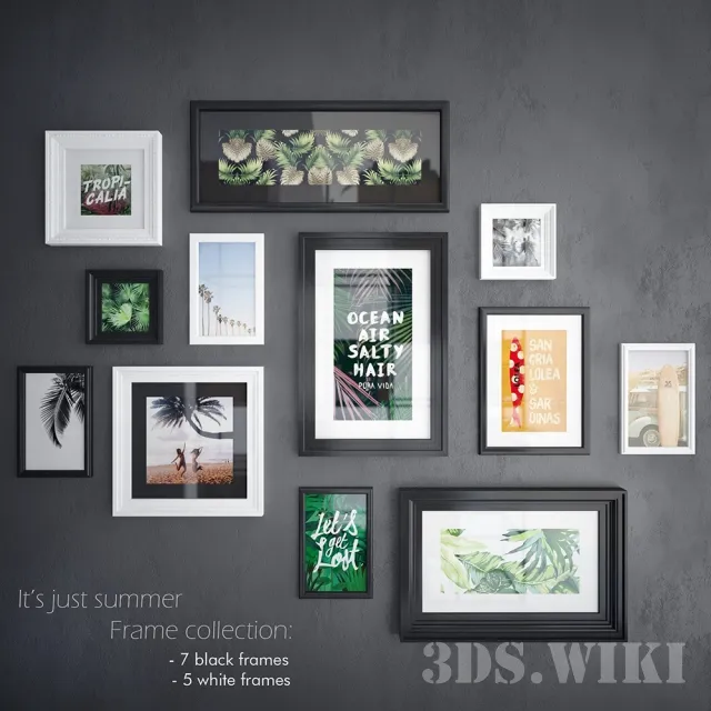 decoration – Set of beautiful picture frames 3ds Max