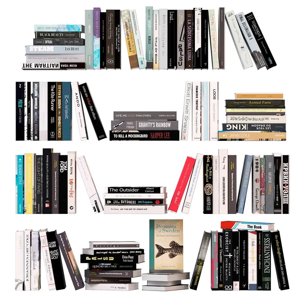 decoration – Set of books 100 number 1 3ds Max