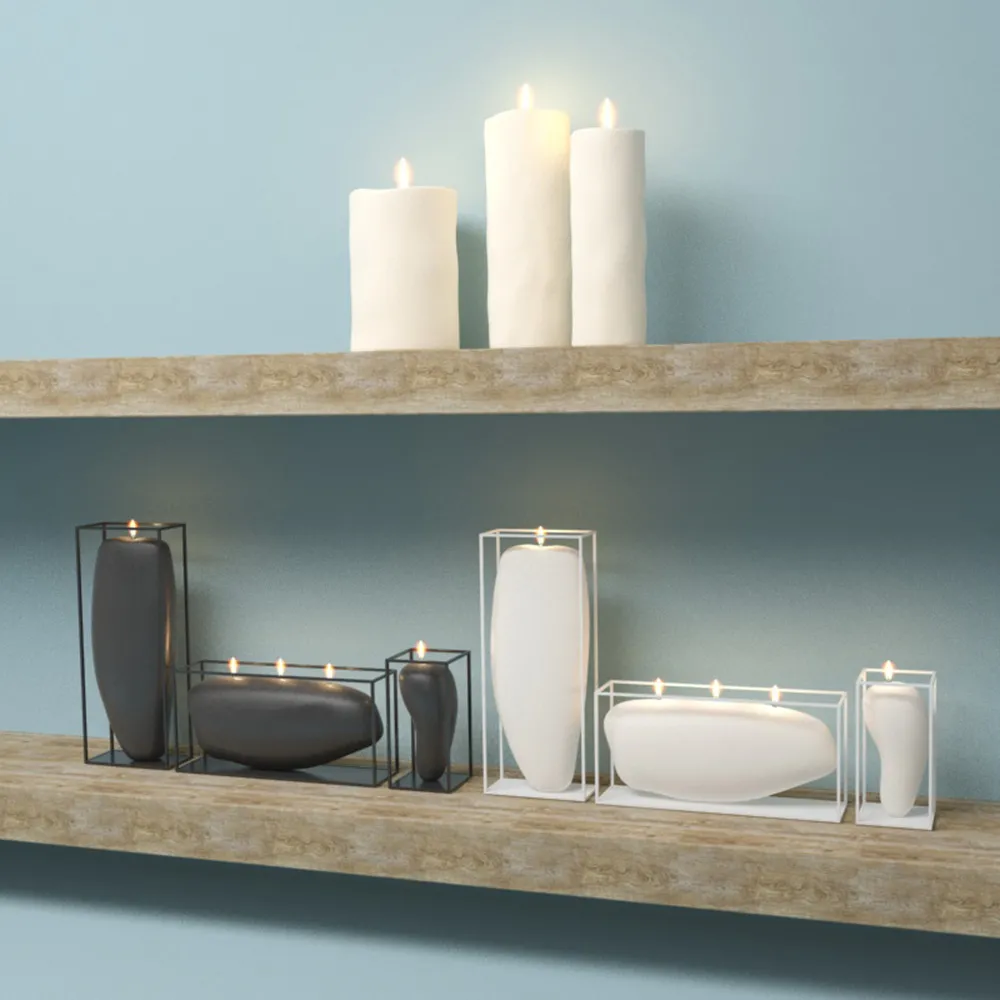 decoration – Set of candles 3ds Max
