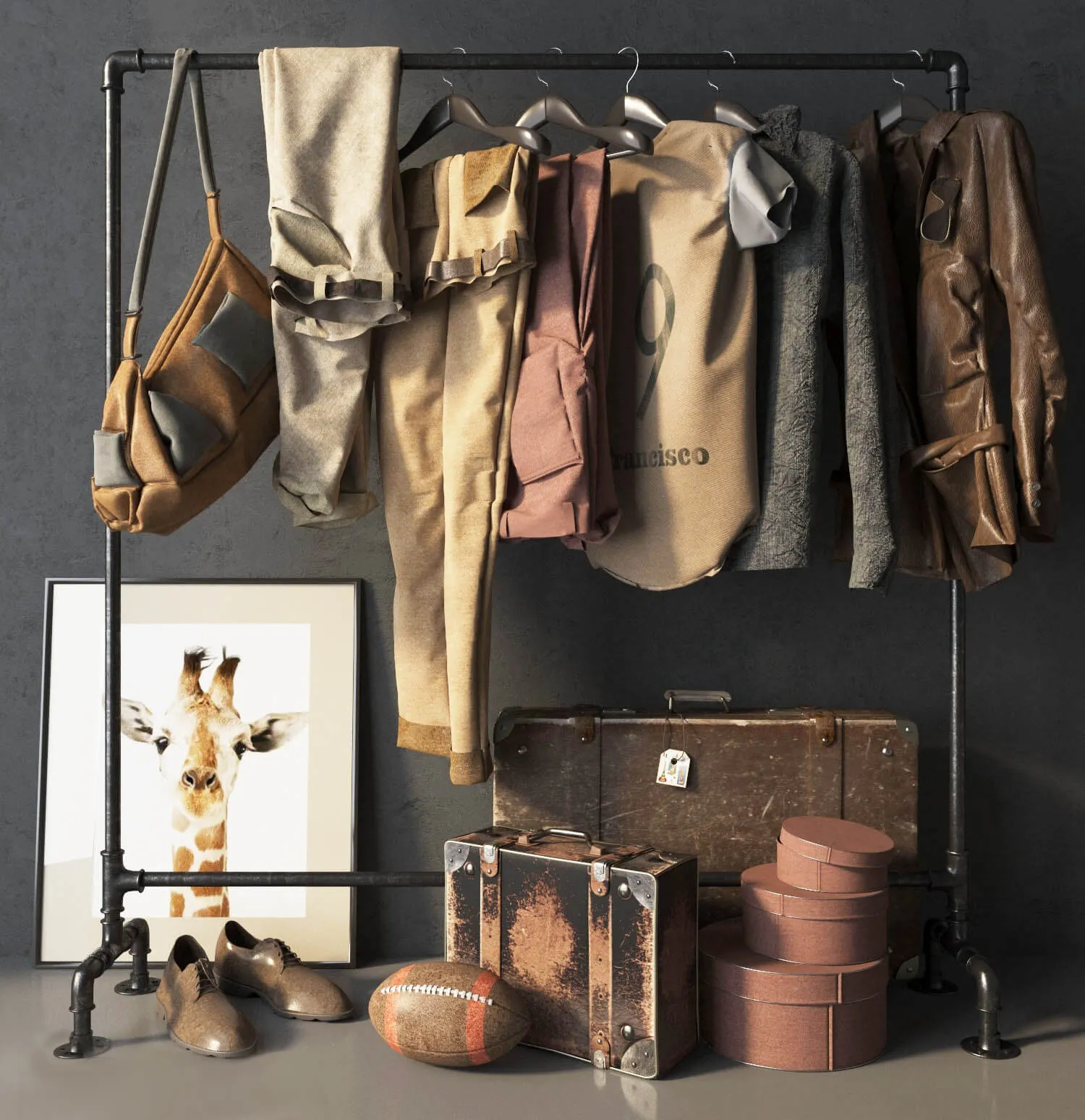 decoration – set of clothing for men_B01 3ds Max