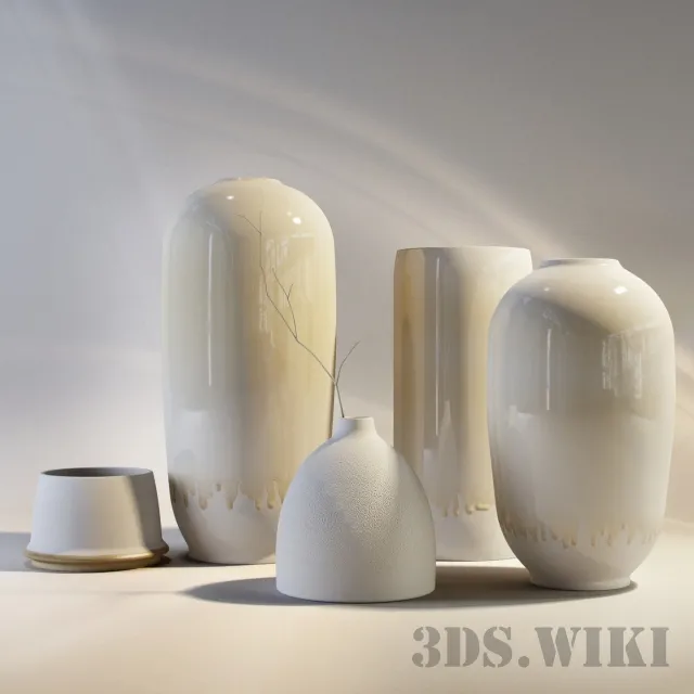 decoration – Set of decorative ceramic vases 3ds Max