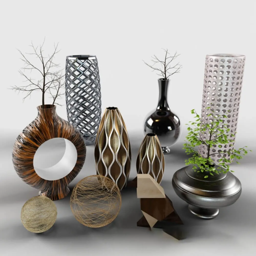 decoration – Set of decorative vases 3ds Max