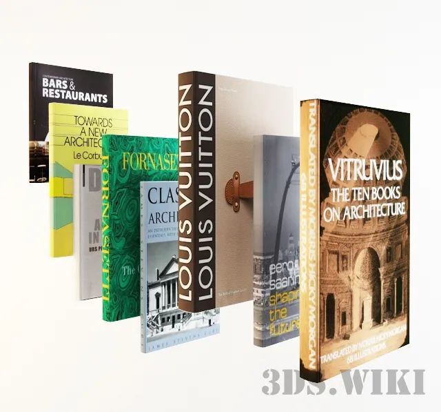 decoration – Set of English  books 3ds Max
