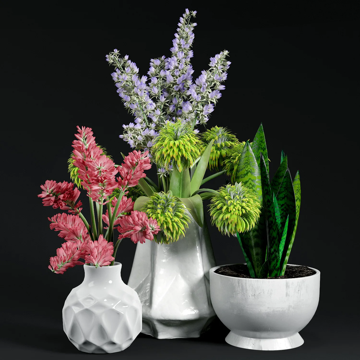decoration – Set of flowers 02 3ds Max