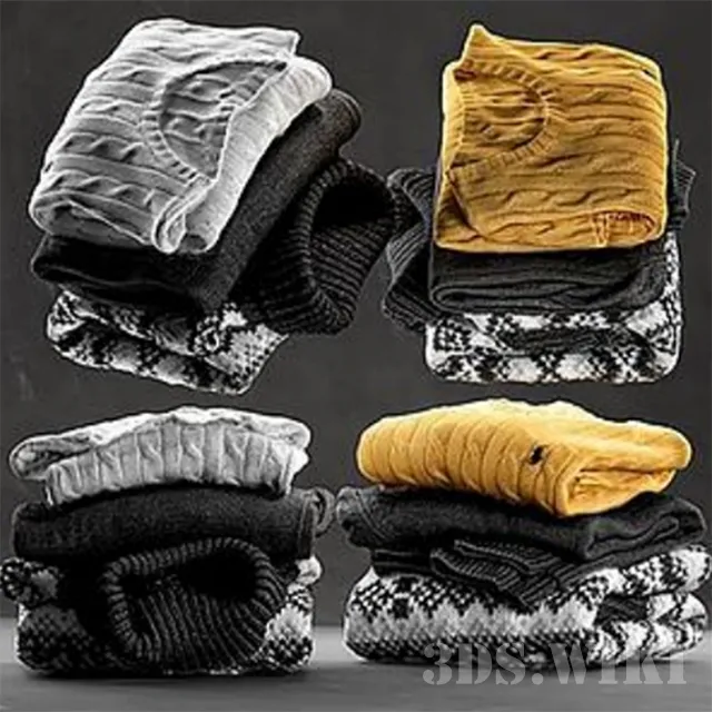 decoration – Set of folded sweaters 3ds Max