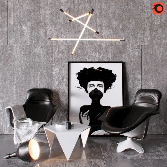 decoration – Set of furniture 3ds Max