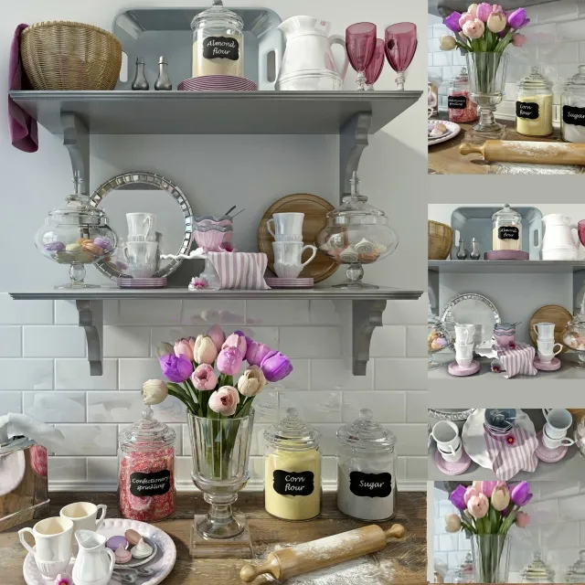 decoration – Set of kitchen decor 2 3ds Max