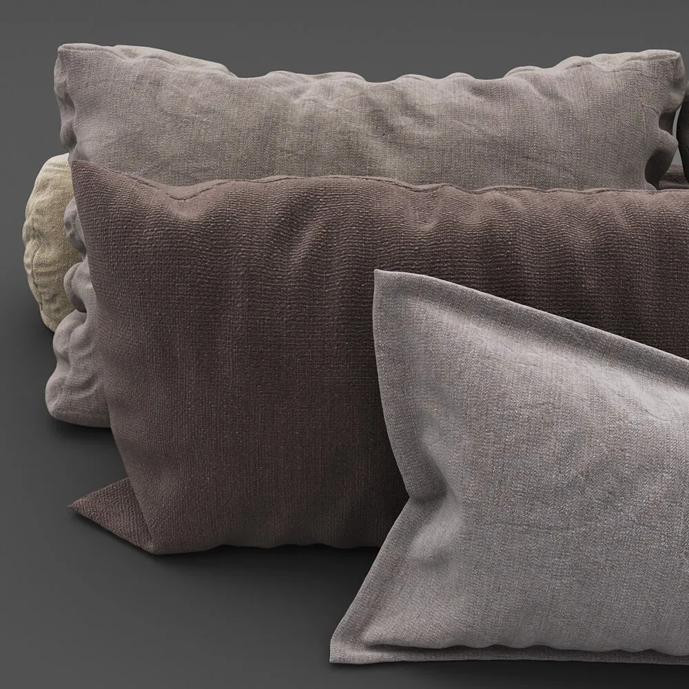 decoration – Set of large and small pillows 3ds Max