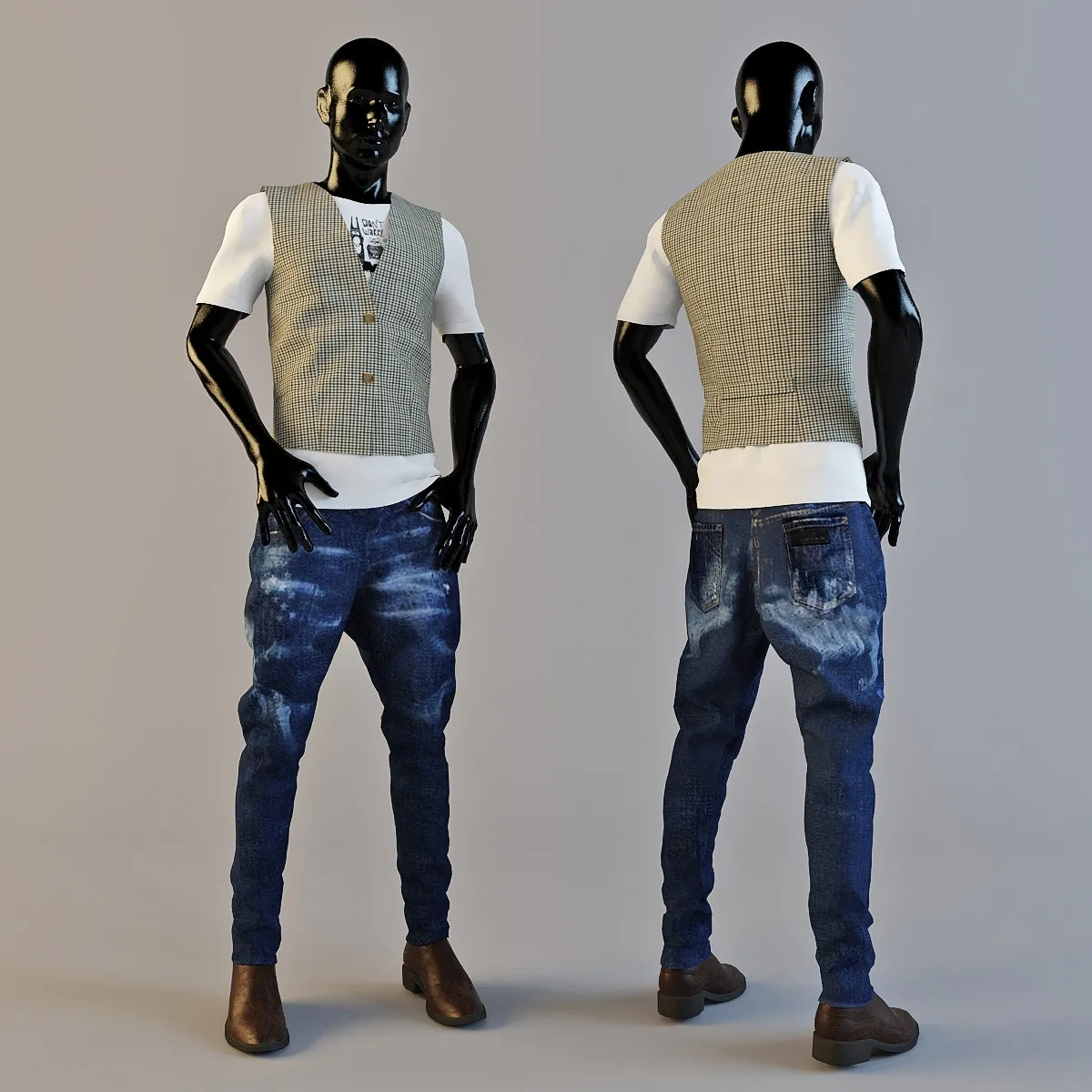 decoration – Set of men’s jeans-tape 08 3ds Max