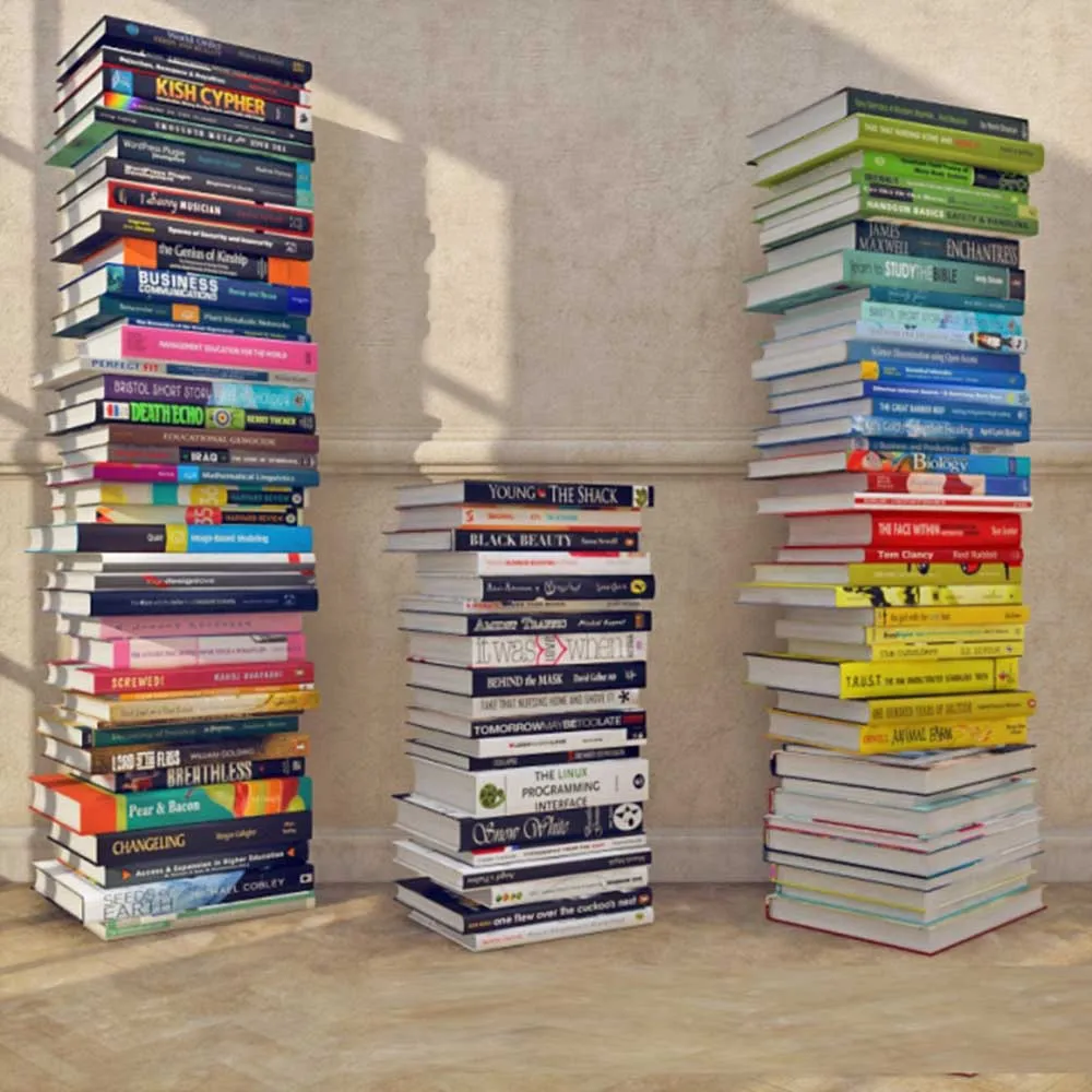 decoration – Set of modern books 3ds Max