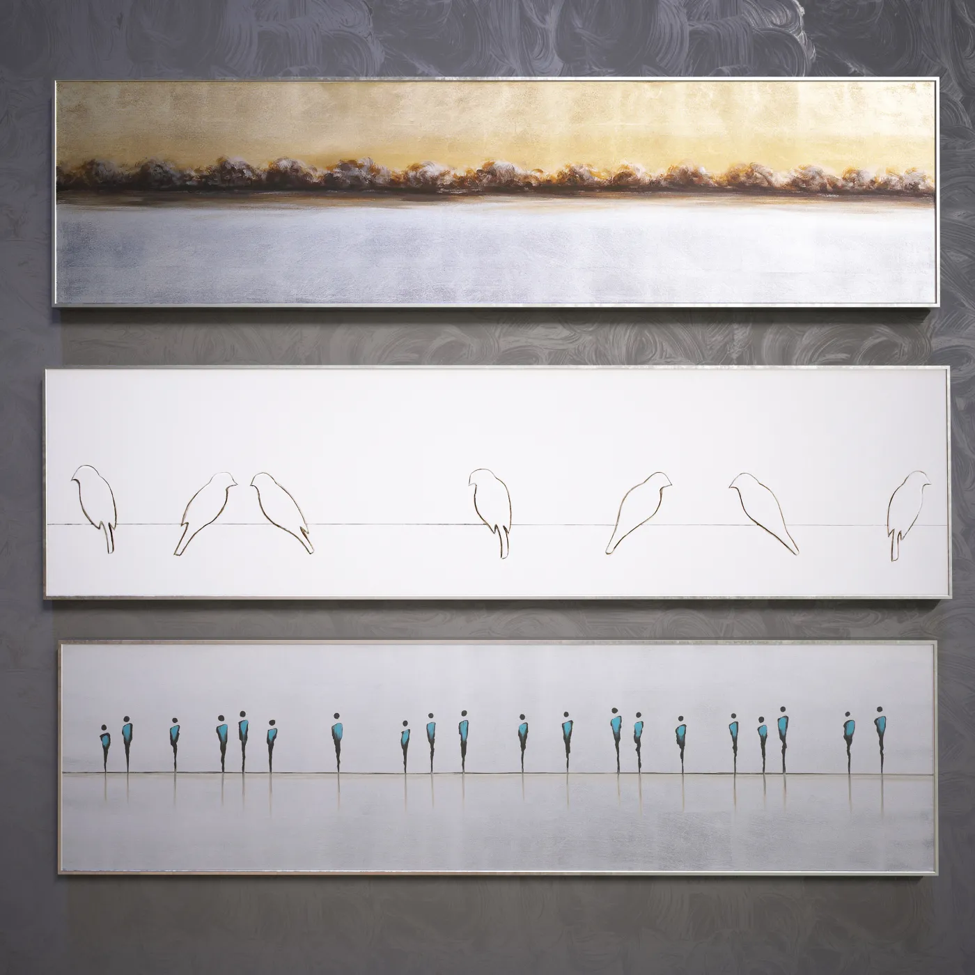 decoration – Set of modern paintings 02 3ds Max