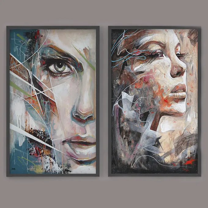 decoration – Set of modern paintings ART 3ds Max