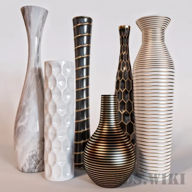 decoration – Set of modern vases 3ds Max