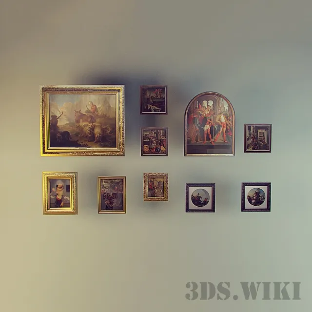 decoration – Set of museum paintings 3ds Max