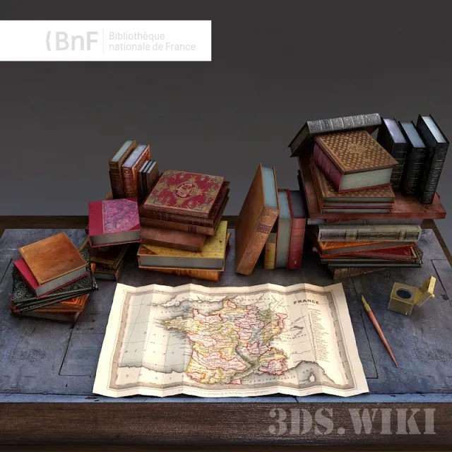 decoration – Set of old books 3ds Max
