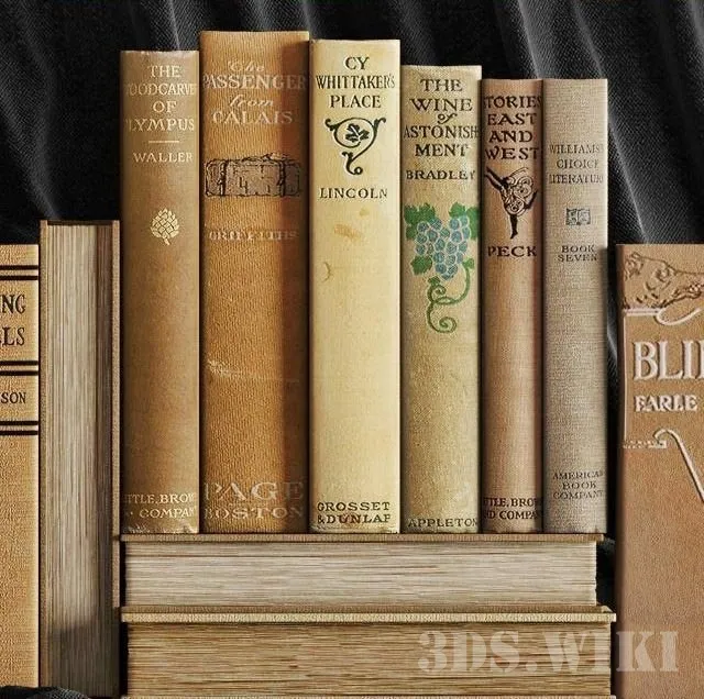 decoration – Set of old books 3ds Max