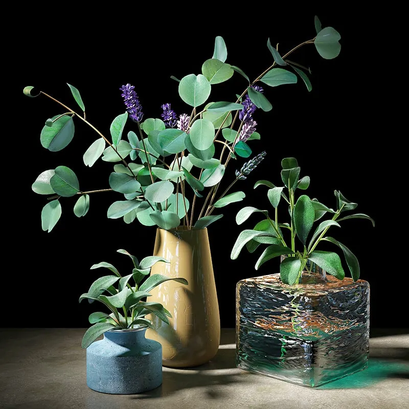 decoration – Set of plants 05 3ds Max