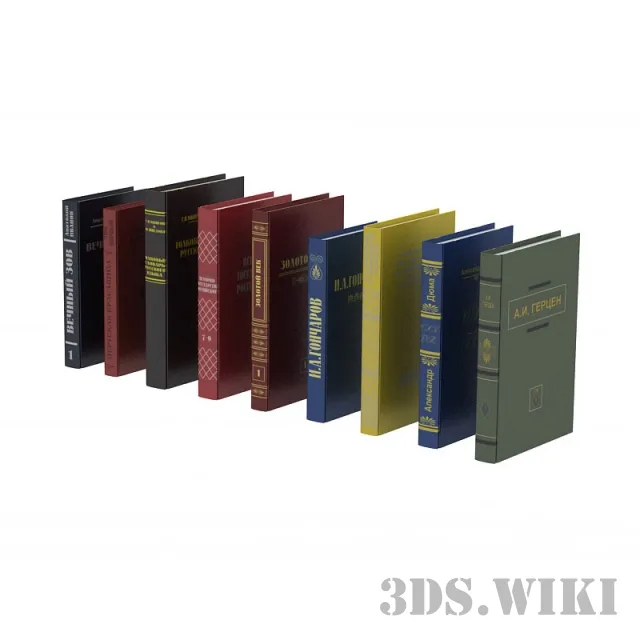 decoration – Set of Russian books 3ds Max