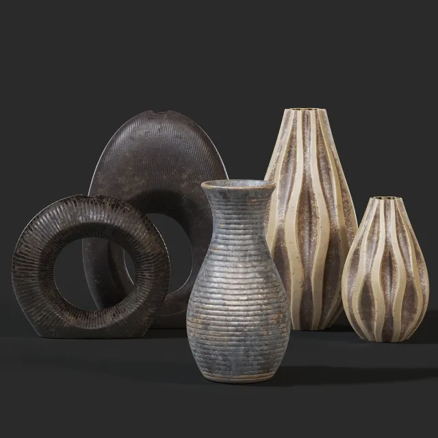 decoration – Set of vases 3ds Max
