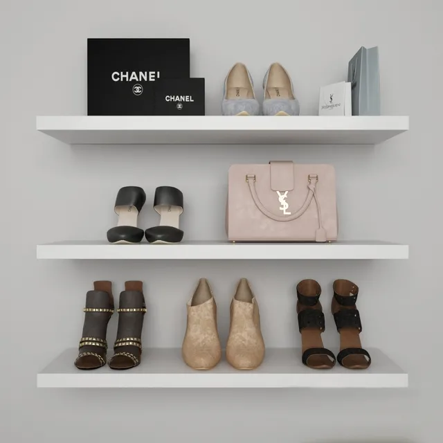 decoration – Set of women’s shoes 3ds Max