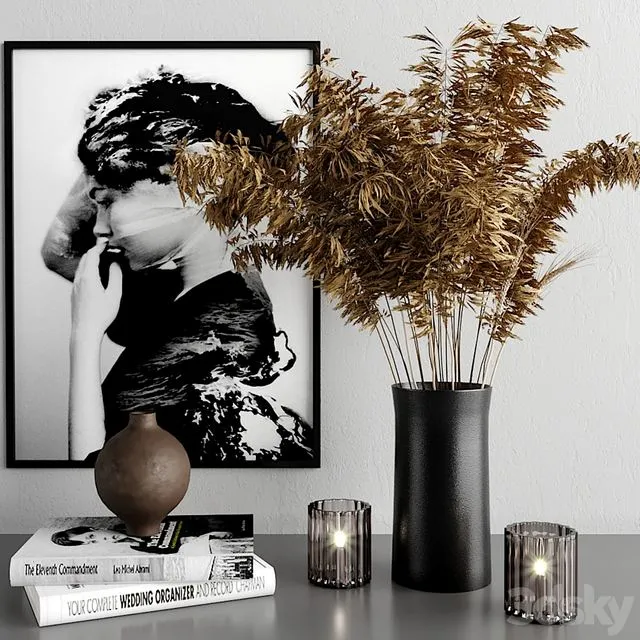 Decoration set with picture 3dsMax Model