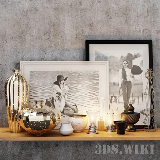 decoration – Shelf decorative set 3ds Max