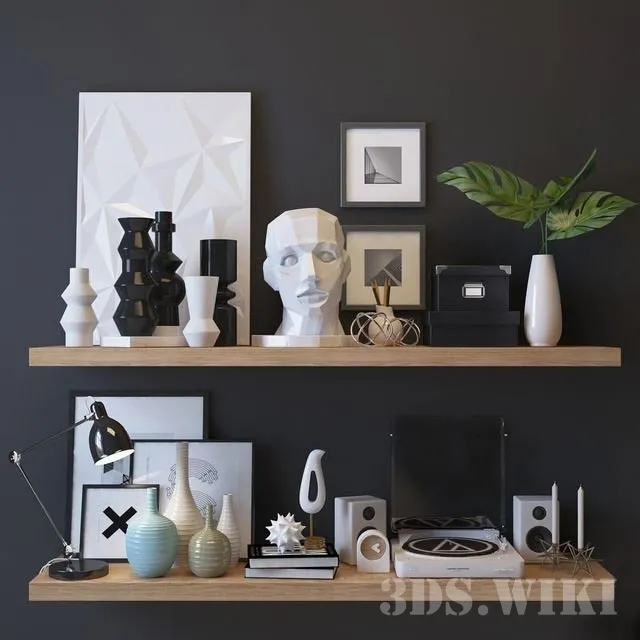 decoration – Shelves with decorative items 3ds Max