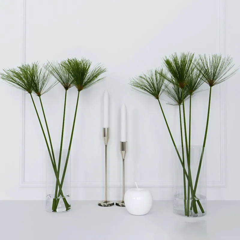 decoration – Shoots of papyrus in a glass vase 3ds Max
