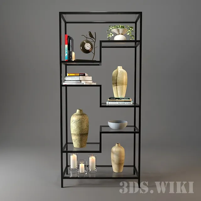 decoration – Showcase with decorative set 3ds Max