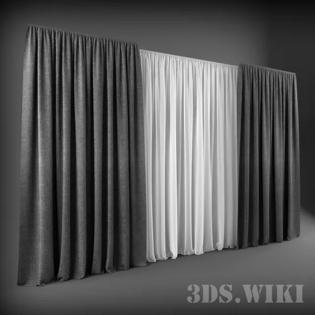 decoration – Simple Modern Curtains 3ds Max