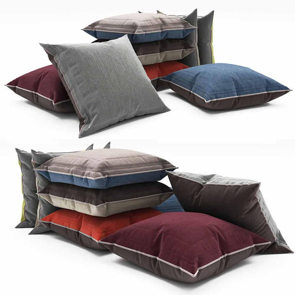 decoration – Square multi-colored pillows 3ds Max