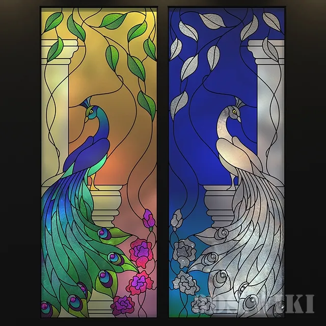 decoration – Stained Glass Peacock 3ds Max