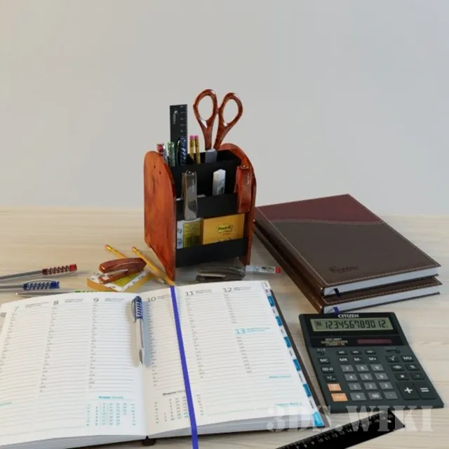 decoration – Stationery set 3ds Max