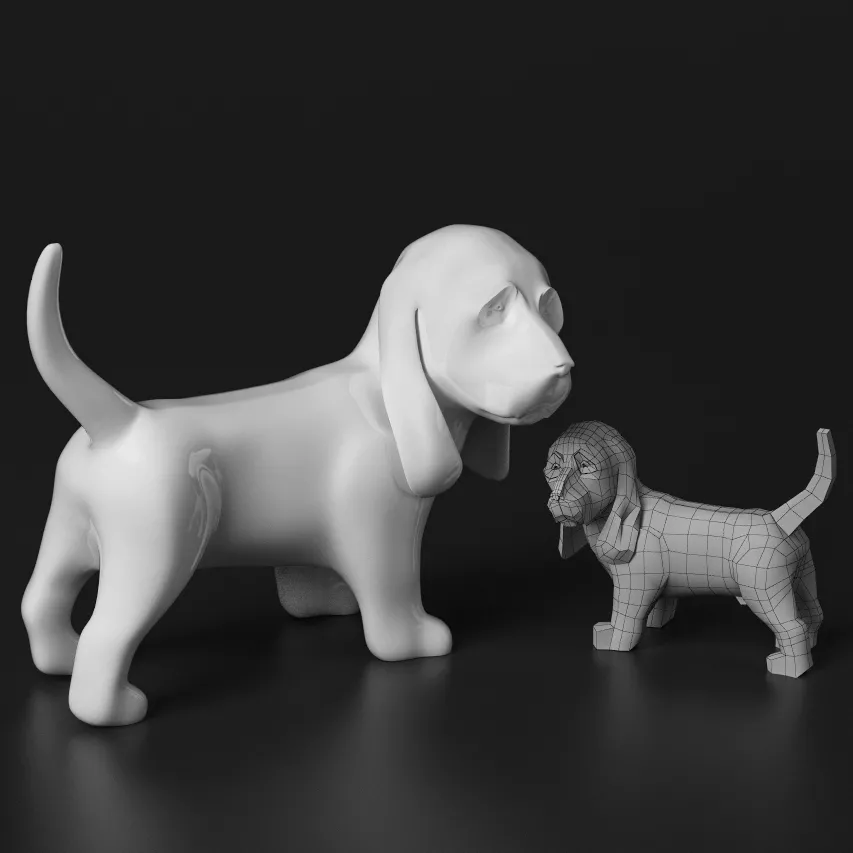 decoration – Statuette. Basset Hound 3ds Max