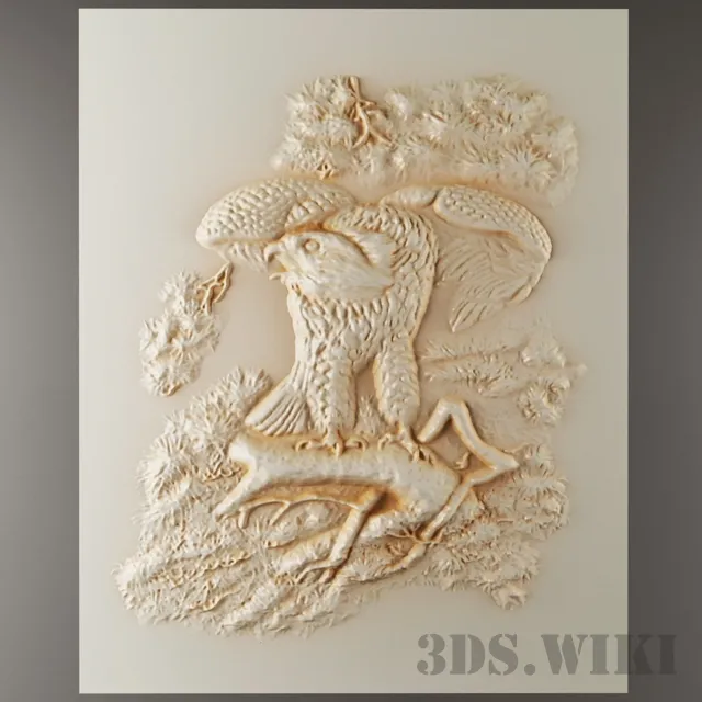 decoration – Stucco bas-relief eagle 3ds Max