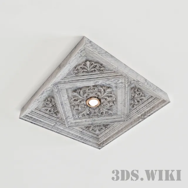 decoration – Stucco Caisson with Stone Texture 3ds Max