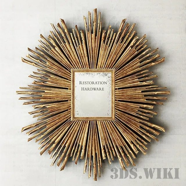 decoration – Sunburst wall mirror 3ds Max