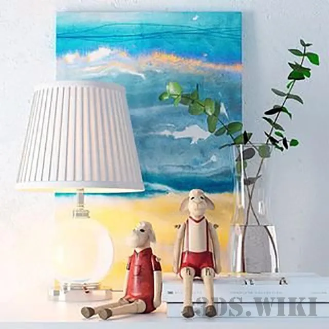 decoration – Table lamp Eichholtz Octavia and decor 3ds Max