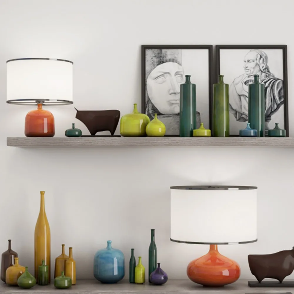 decoration – Table lamps vases and various items 3ds Max