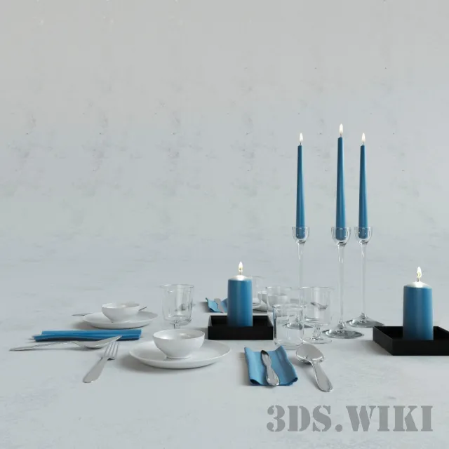 decoration – Table setting for a romantic dinner 3ds Max