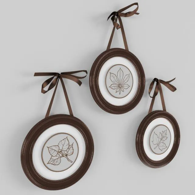 decoration – Three piece botanical wall decor set 3ds Max